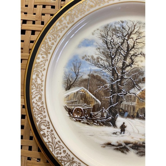 Lenox Plate, “Winter In The Country A Cold Morning” 1987 Limited Currier & Ives - Picture 3 of 10